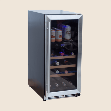 Summerset RFR-15WD 15-Inch Dual Zone Wine Cooler - angled view door closed