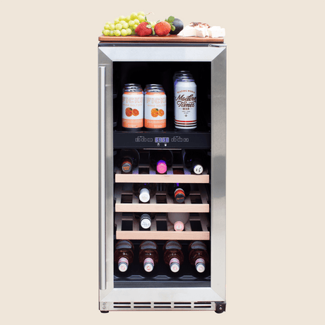 Summerset RFR-15WD 15-Inch Outdoor Dual Zone Wine Cooler - front view door closed