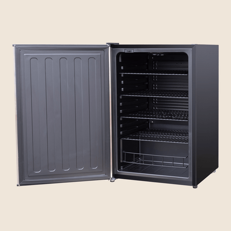 Summerset RFR-22S Outdoor Compact Refrigerator - angled view door open
