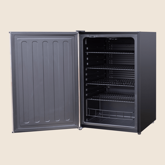 Summerset RFR-22S Outdoor Compact Refrigerator - angled view door open