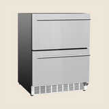 Summerset RFR-24DR2-A 24-Inch 2-Drawer Refrigerator - angled view