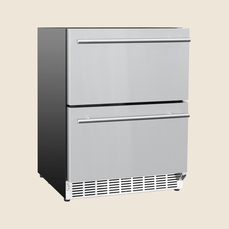 Summerset RFR-24DR2-A 24-Inch 2-Drawer Refrigerator - angled view