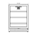 Summerset RFR-24G Outdoor Refrigerator - front dimensions diagram