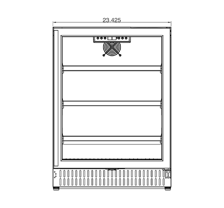 Summerset RFR-24G Outdoor Refrigerator - front dimensions diagram