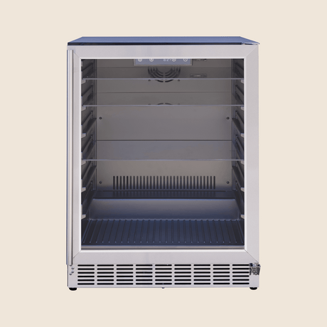 Summerset RFR-24G 24-Inch Outdoor Glass Door Refrigerator - front view door closed