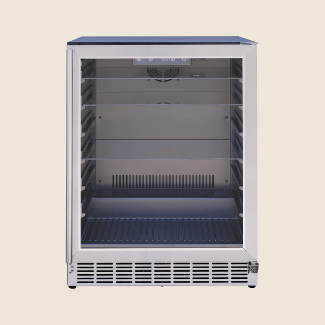 Summerset RFR-24G 24-Inch Outdoor Glass Door Refrigerator - front view door closed