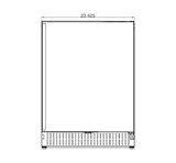 Summerset RFR-24S-A 24-Inch Outdoor Refrigerator - front dimensions diagram