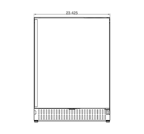 Summerset RFR-24S-A 24-Inch Outdoor Refrigerator - front dimensions diagram