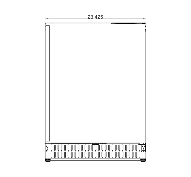 Summerset RFR-24S-A 24-Inch Outdoor Refrigerator - front dimensions diagram