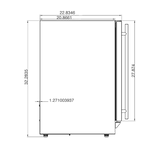 Summerset RFR-24S-A 24-Inch Outdoor Refrigerator - side dimensions diagram