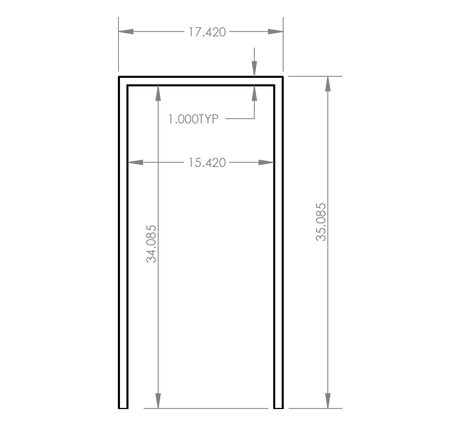 Summerset RTK-15 Trim Kit - front dimensions diagram