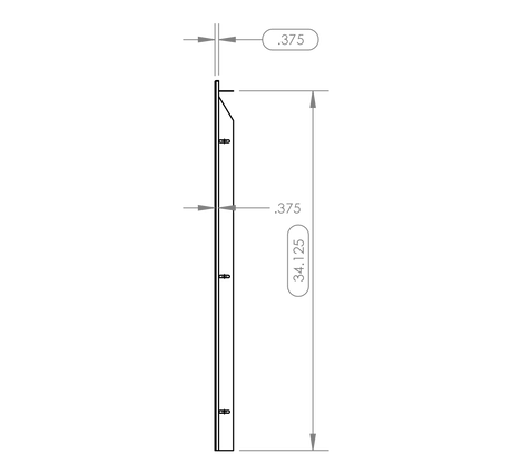Summerset RTK-15 Trim Kit - side dimensions diagram