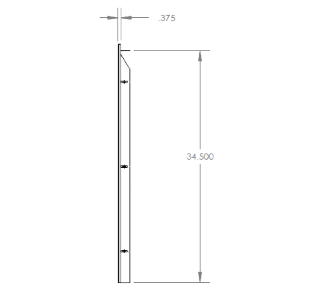 Summerset RTK-24LG Kegerator Trim Kit - side dimensions diagram
