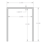 Summerset RTK-24SM Trim Kit for 24-Inch Outdoor Refrigerators - front dimensions diagram