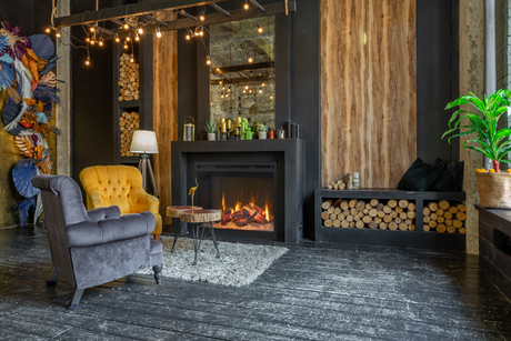 Amantii Fire & Ice RusticStone 30-Inch Built-In Electric Fireplace RS30