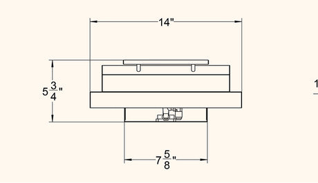 Summerset SB1 Single Side Burner - cutout dimensions diagram