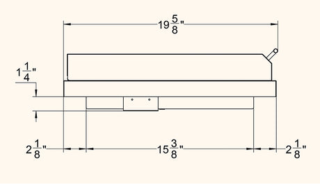 Summerset SB1 Single Side Burner - side dimensions diagram