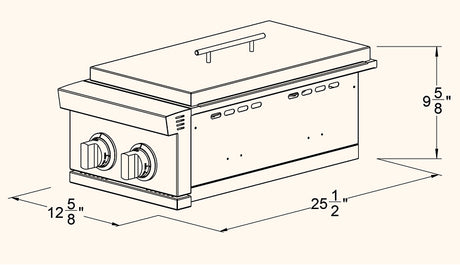 Summerset SB2 Double Side Burner - dimensions diagram
