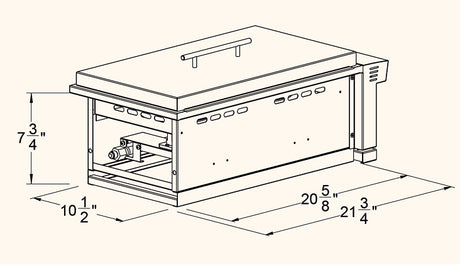 Summerset SB2 Double Side Burner - cutout dimensions diagram