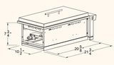 Summerset SB2L Double Side Burner - cutout dimensions diagram