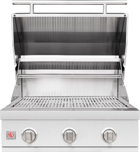 Summerset Sizzler SZR25 25-Inch Built-In Gas Grill - open with cooking grates