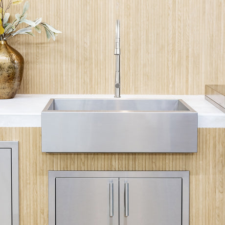 Summerset SNK-32FH-P Farmhouse Sink - installed in outdoor kitchen