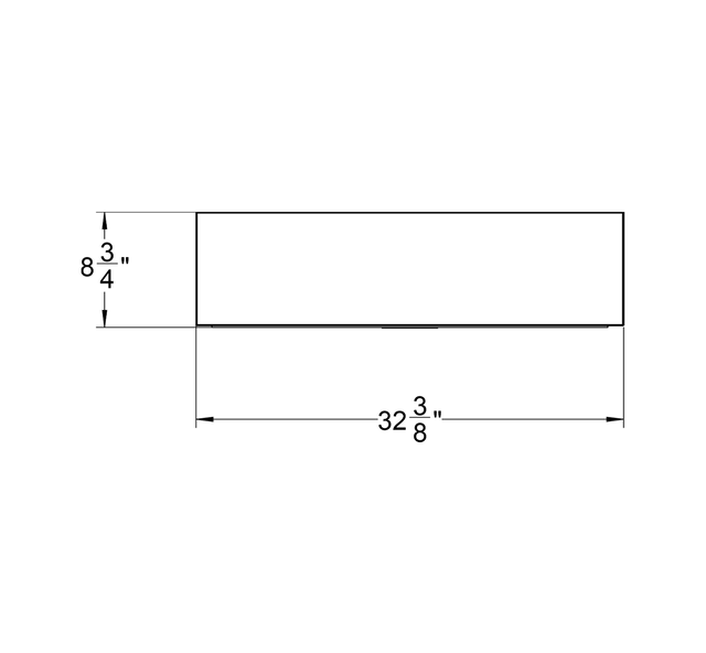 Summerset SNK-32FH-P Farmhouse Sink - rear dimensions diagram