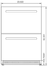 Summerset RFR-24DR2-A 2-Drawer Refrigerator - front dimensions diagram