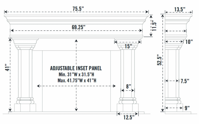 Omega Fireplace Mantel Surround (Cast Stone) 1110.555 GS