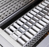 Blaze ceramic flame tamers installed in gas grill
