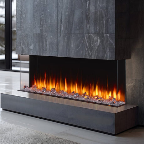 SimpliFire Triton 65 linear electric fireplace close view