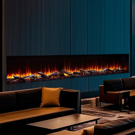 SimpliFire Triton 78 linear electric fireplace close view