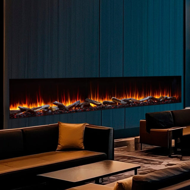 SimpliFire Triton 78 linear electric fireplace close view