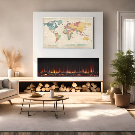 SimpliFire Triton 65 straight-on view with log set