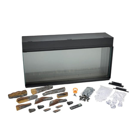 SimpliFire Triton XL Timber log set included with the fireplace