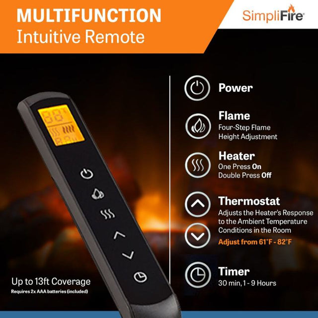 Simplifire 36" Built-In Electric Fireplace | SF-BI36-EB