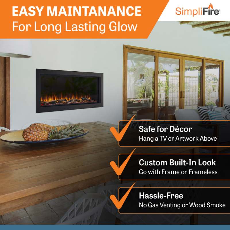 Simplifire Forum 43" Outdoor Linear Electric Fireplace | SF-OD43