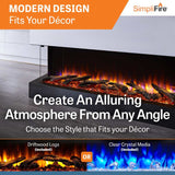 Simplifire Scion Trinity 55" 3-Sided Linear Electric Fireplace | SF-SCT55-BK