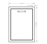 Summerset TD2-20 Trash & Recycling Drawer - front dimensions diagram