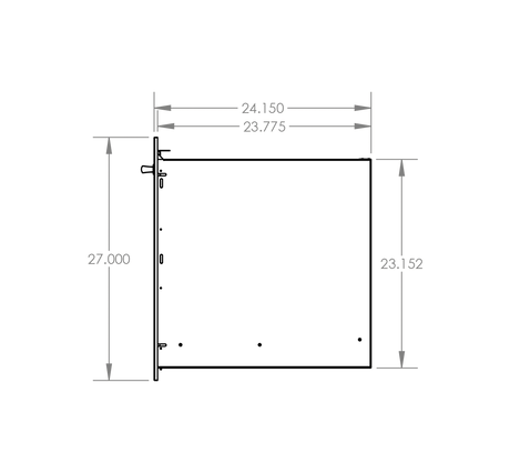 Summerset TD2-20 Trash & Recycling Drawer - side dimensions diagram