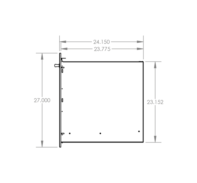Summerset TD2-20 Trash & Recycling Drawer - side dimensions diagram