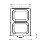 Summerset TD2-20 Trash & Recycling Drawer - top dimensions diagram