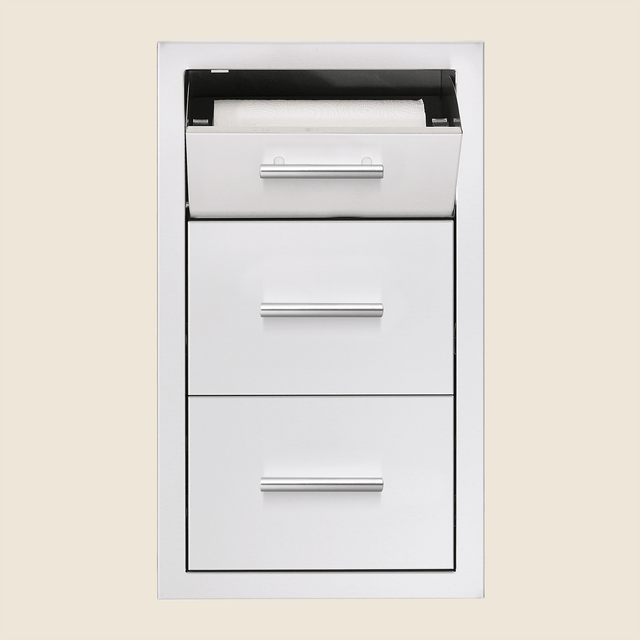 Summerset TDC-17M Masonry Drawer & Paper Towel Combo - open
