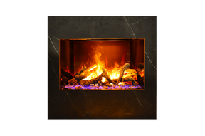 Amantii Signature TRD 38 electric fireplace with oak log set