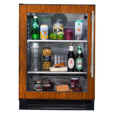 True 24 Inch 5.6 Cu. Ft. Left Hinge Glass Door Outdoor Refrigerator - Overlay Ready - TUR-24-L-OG-C