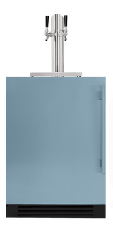 True TUR-24DD-L-SS-C Dual Tap Beverage Dispenser - stainless left hinge front view
