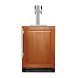 True 24-Inch Dual Tap Kegerator with Solid Panel Ready Door and Lock (Right Hinge) - TUR-24DD-R-OP-C