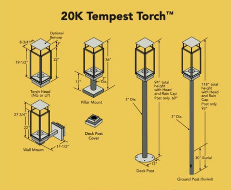 Tempest Torch mounting options and specifications