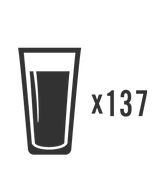 True TUR-24DD-L-OP-C Dual Tap Beverage Dispenser - interior capacity diagram
