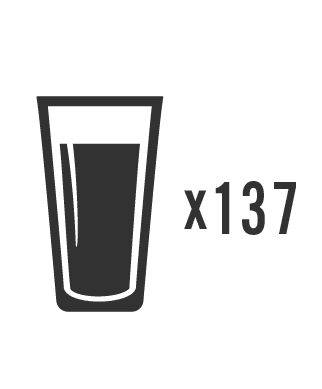 True TUR-24DD-L-OP-C Dual Tap Beverage Dispenser - interior capacity diagram